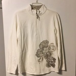 Coldwater Creek White Quarter Zip Jacket